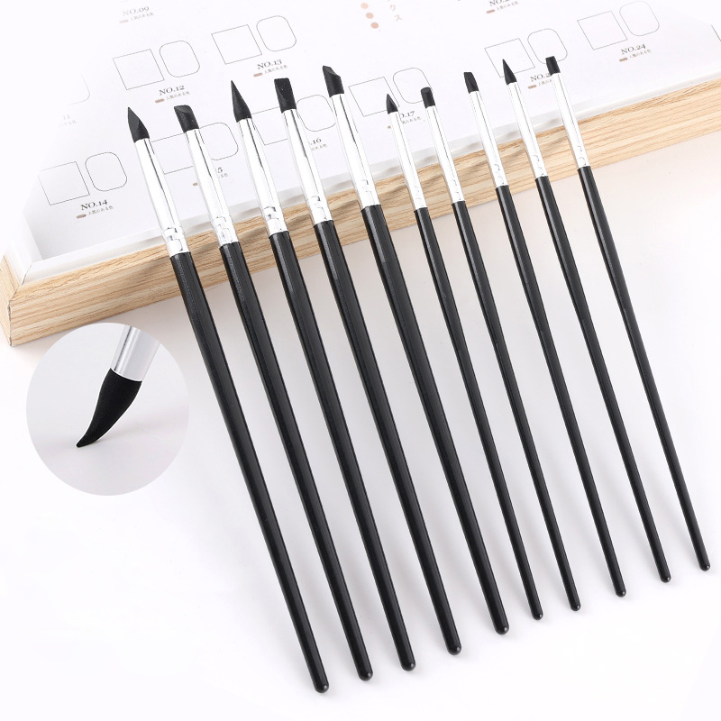 Nail Art Simple - 5 stylos pinceaux en silicone dentaire