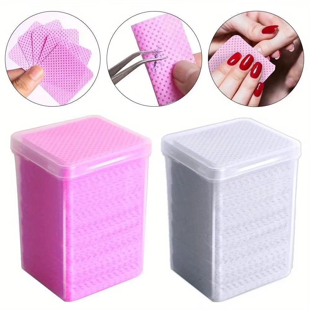 Nail Art Ideas - 200 Lingettes Roses Anti-Peluches pour Retirer