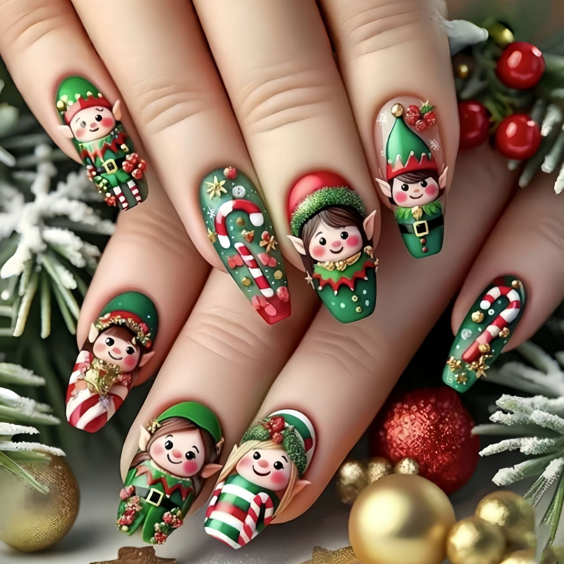 Nail Art Fake - Faux ongles moyens pour fête de