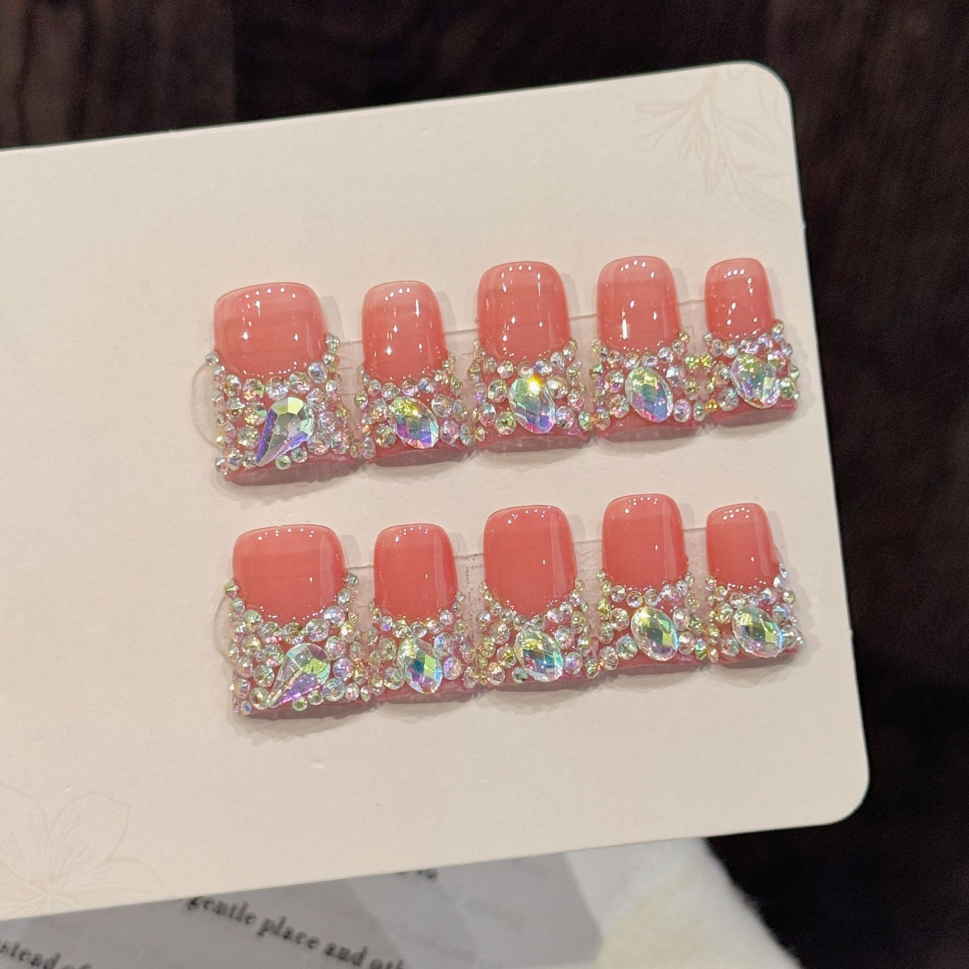 Nail Art Fake - 10 pièces Flash diamant Style français
