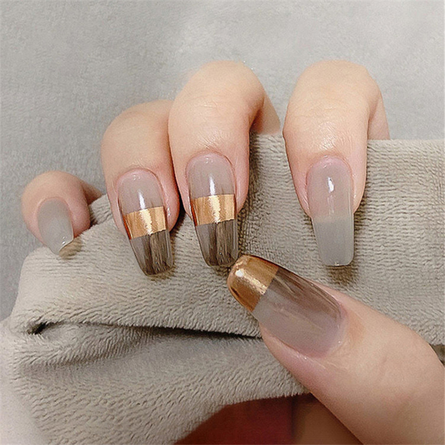 Nail Art Simple - 24 faux ongles à presser forme