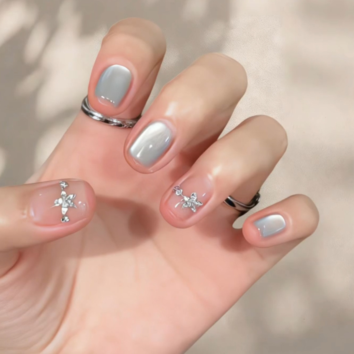 Nail Art Simple - 24 pièces d'ongles artificiels à presser,