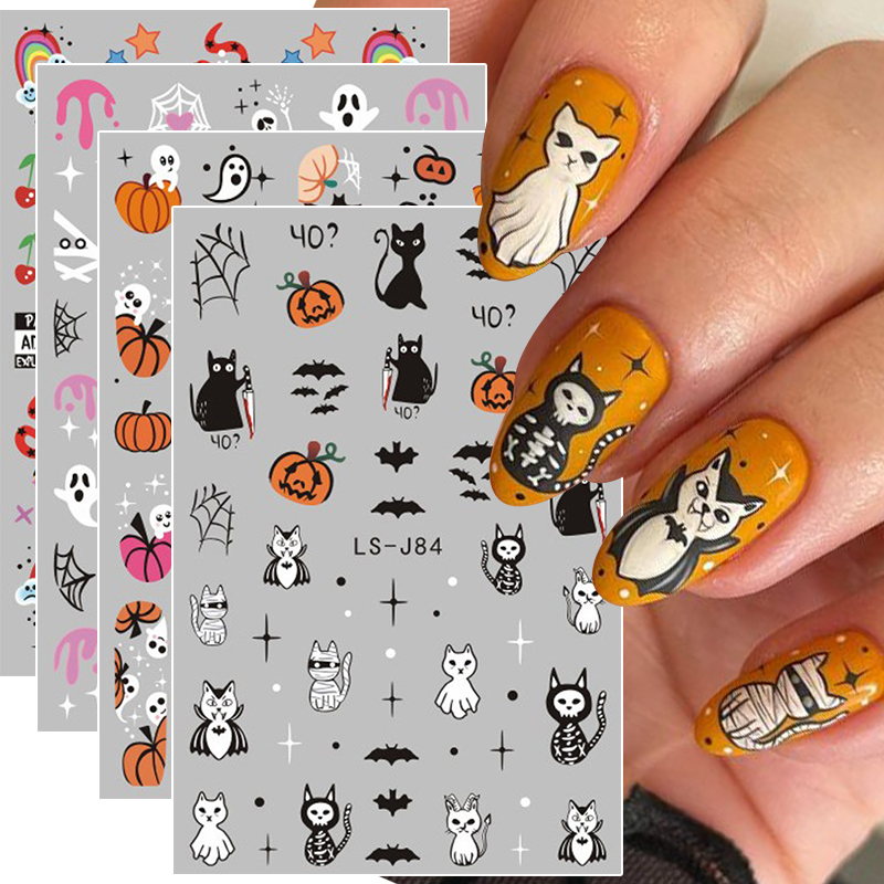 Nail Art Vampire - 4 autocollants 3D gothiques pour ongles
