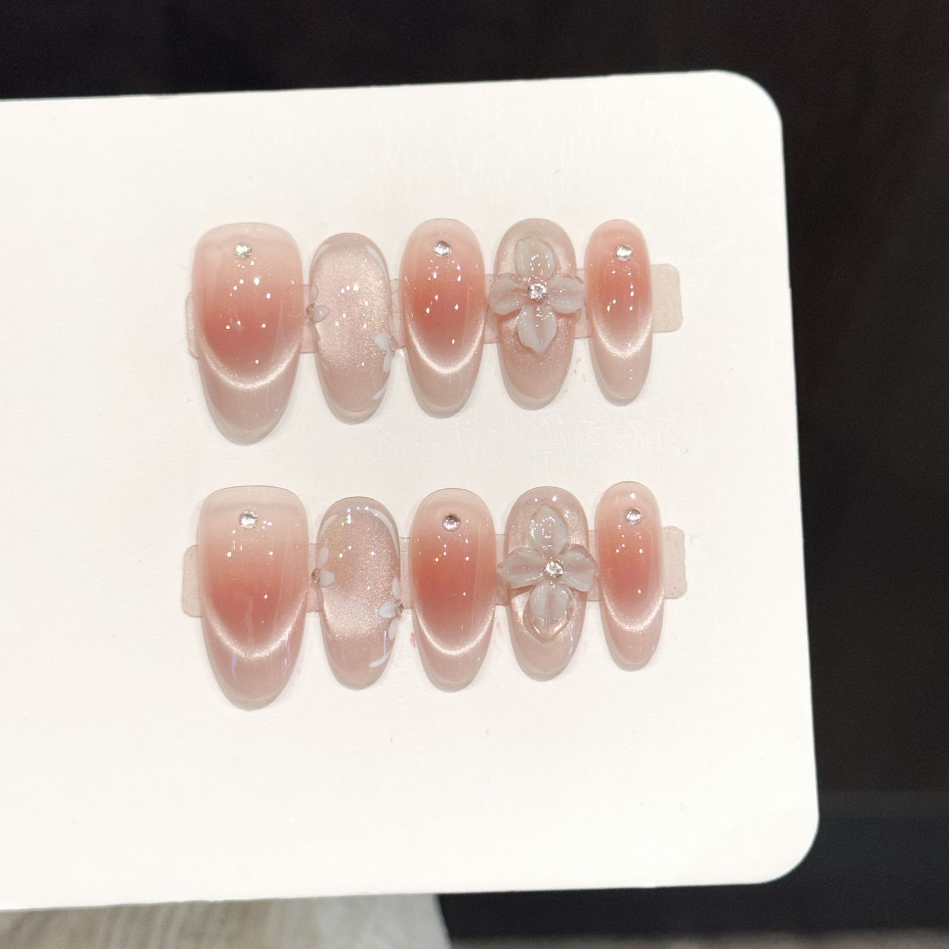 Nail Art Fake - 10 faux ongles press-on faits main,