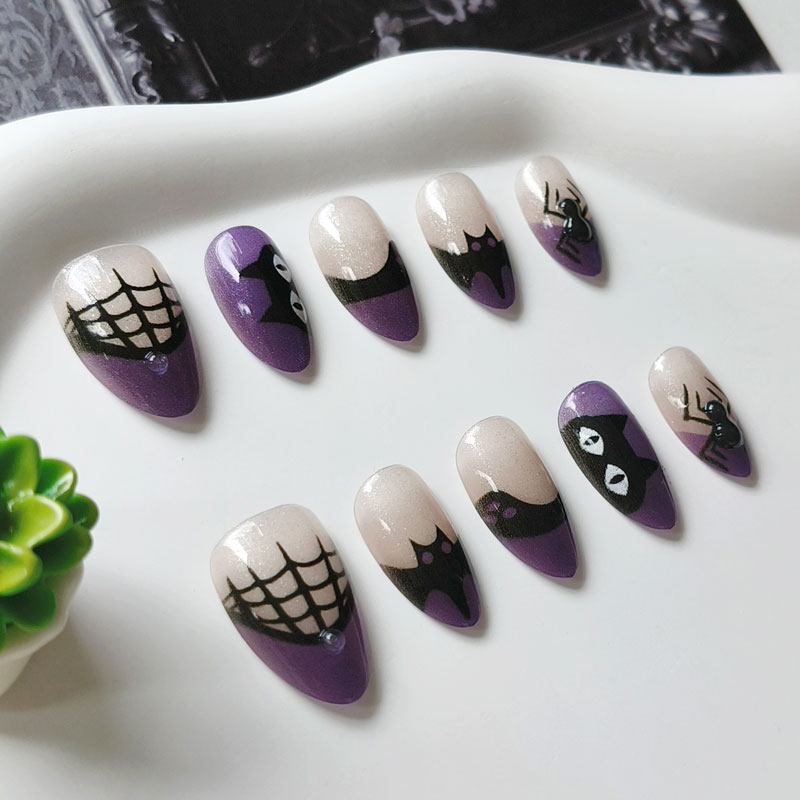 Lot de 10 faux ongles courts f - Nail Art Eye Cat avis et prix
