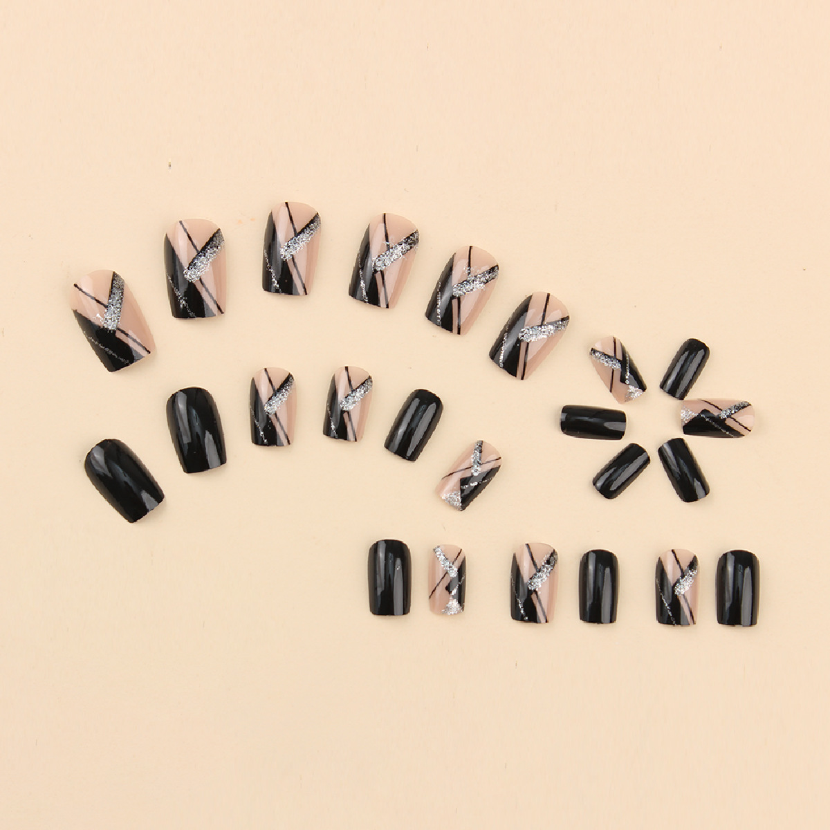 24 pièces carré noir couvertur - Nail Art Simple avis et prix